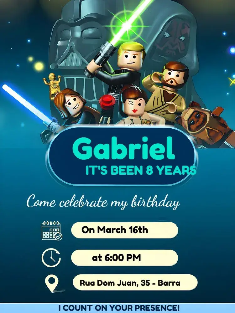 Lego Star Wars invitation