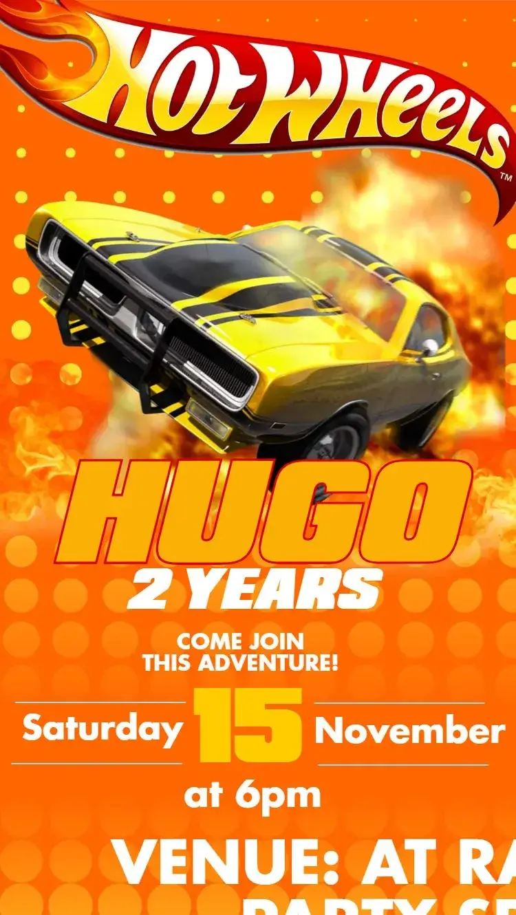 Hotwheels invitation