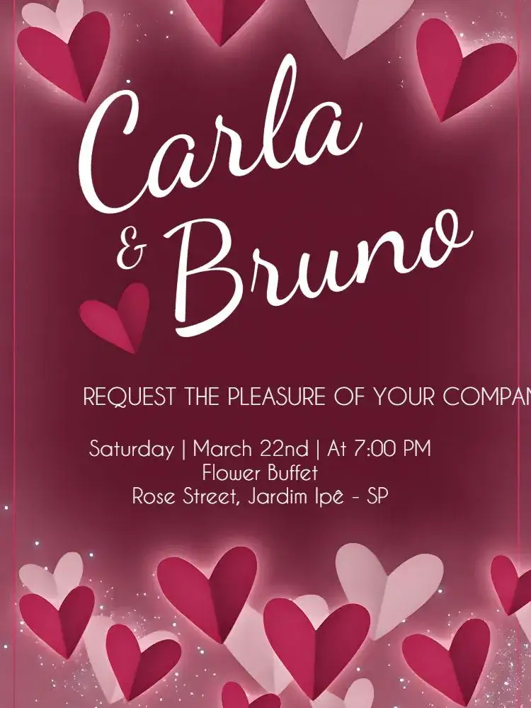 Invitation White Hearts Wedding – Wedding theme romantic, elegant, minimalist, modern, classic