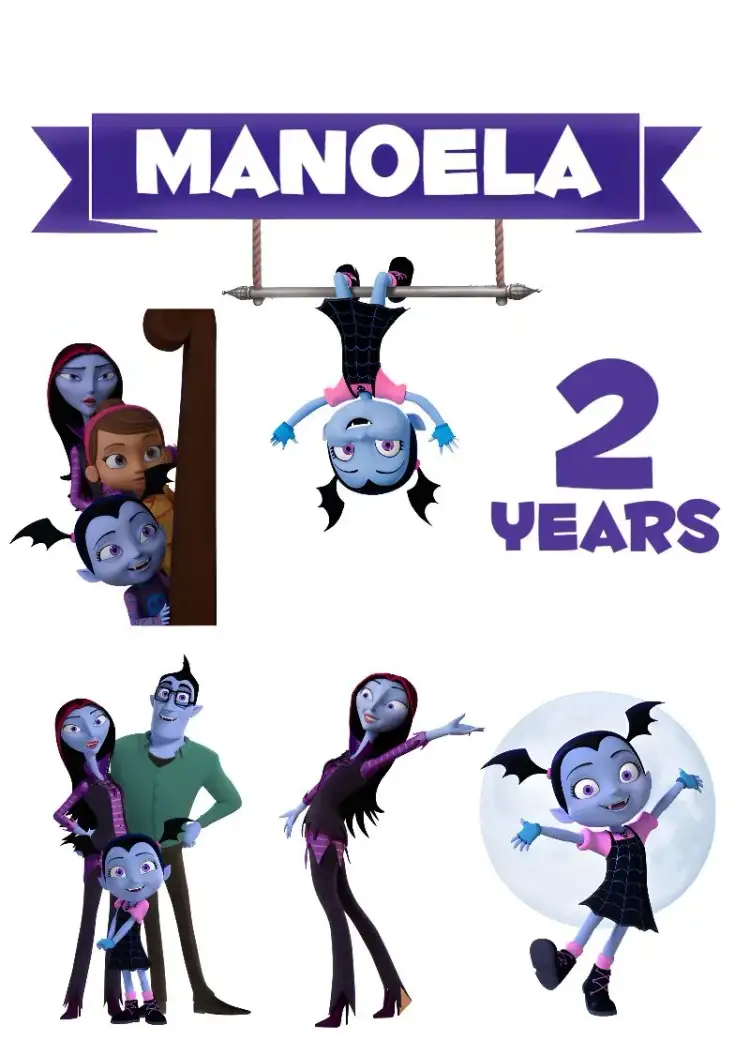 Invitation Vampirina Purple Cake Topper – Cake topper theme purple, costume, mystical, fun, childlike