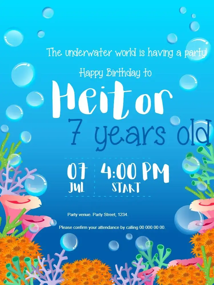 Under the Sea Celebration invitation