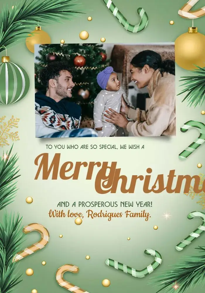 Blue Photo Christmas Card invitation