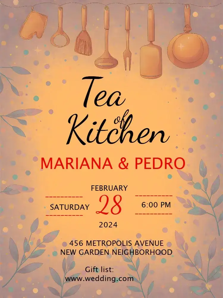 Invitation Bridal Shower – Bridal Shower theme red, white, modern, cozy, minimalist