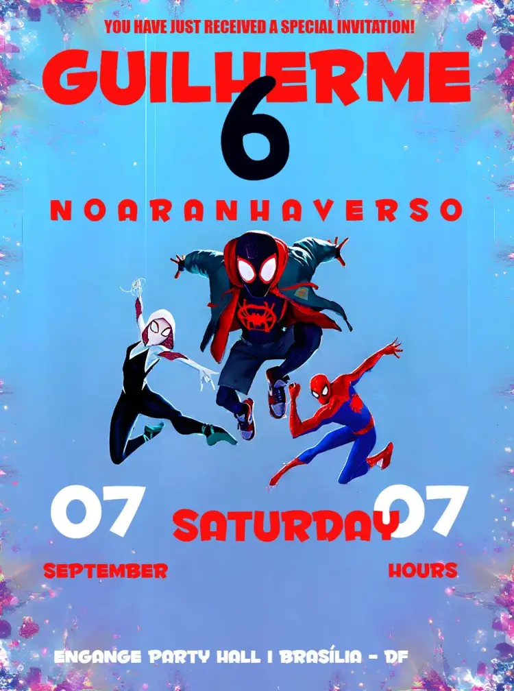 Spider-Man Into the Spider-Verse Man invitation