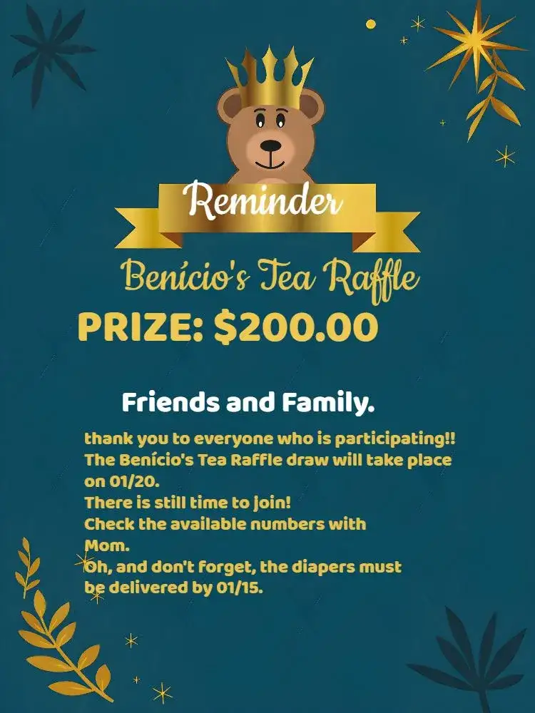 Lembrete Of Tea Raffle Little Prince Royalty