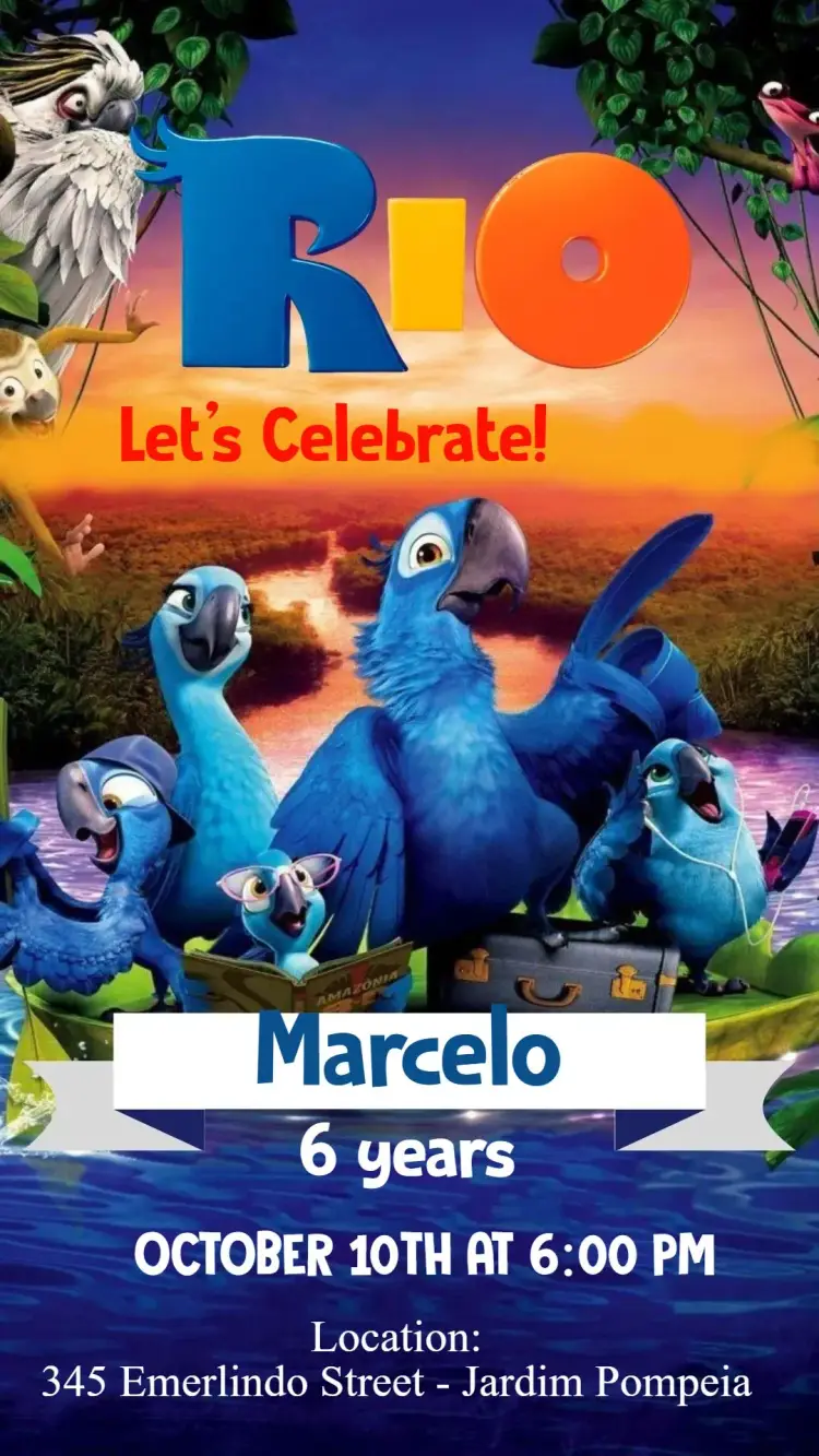 Rio the Movie invitation