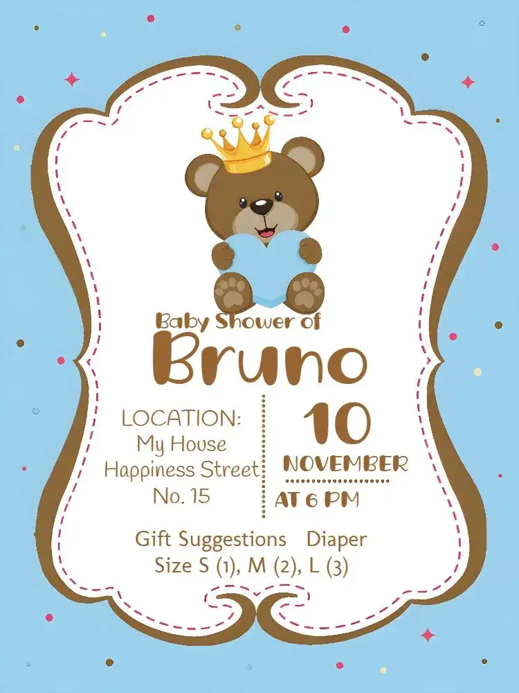 Prince Teddy Bear Baby Shower