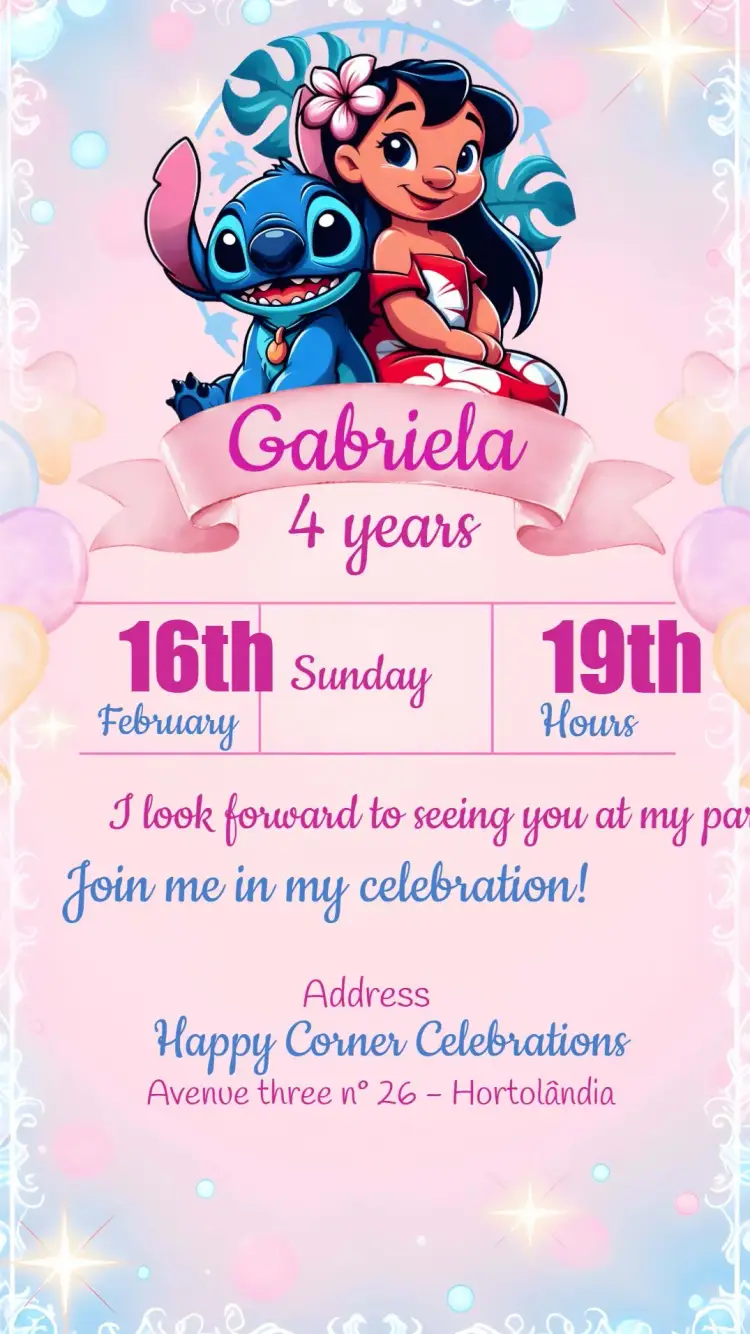 Colorful Stitch invitation