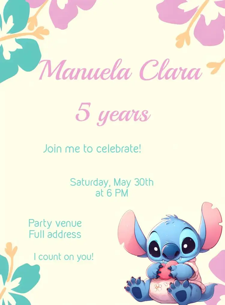 Stitch Floral invitation