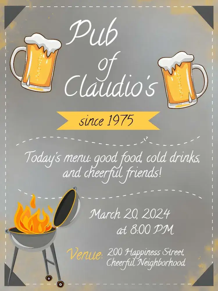 Invitation Boteco Chalkboard Men – Birthday theme blackboard, rustic, casual, barbecue, draft beer, masculine