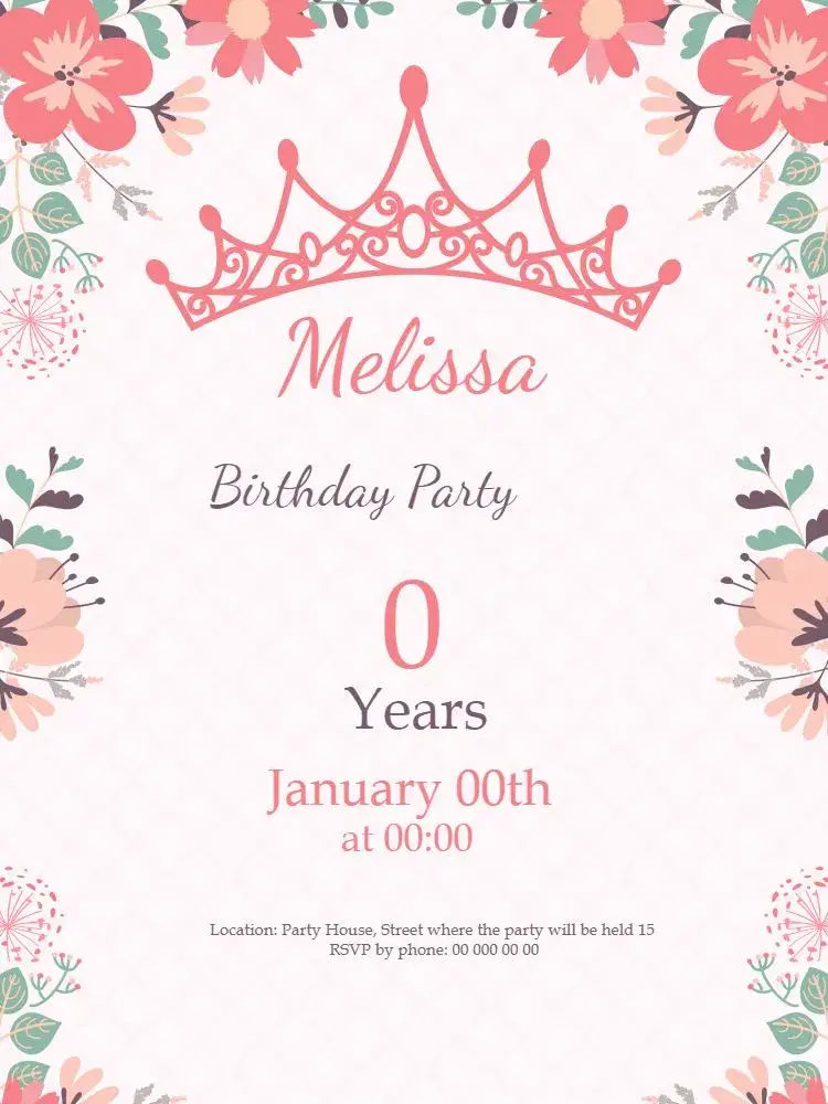 Invite Custom Princess editable and customizable