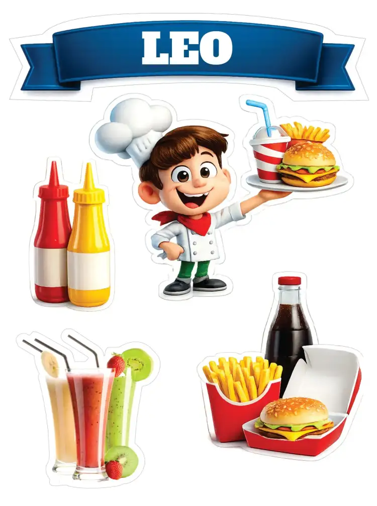 Invitation Sandwich – Cake topper theme colorful, fun, modern, gastronomic, youthful