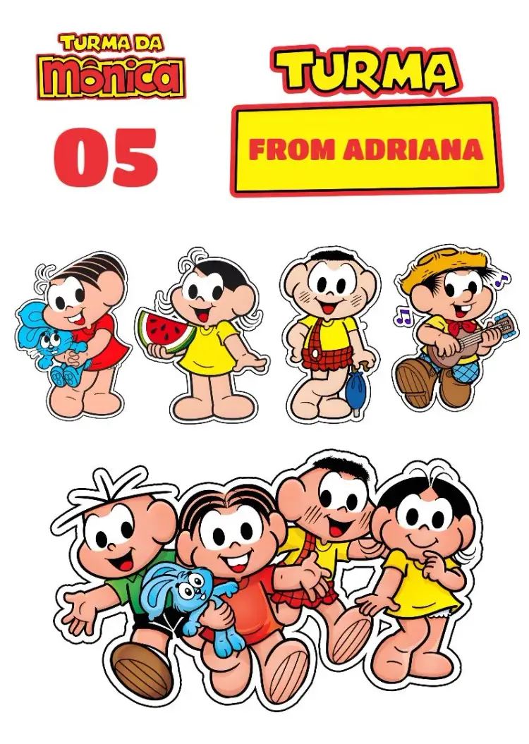 Topo De Bolo Turma Da Mônica Preto invitation