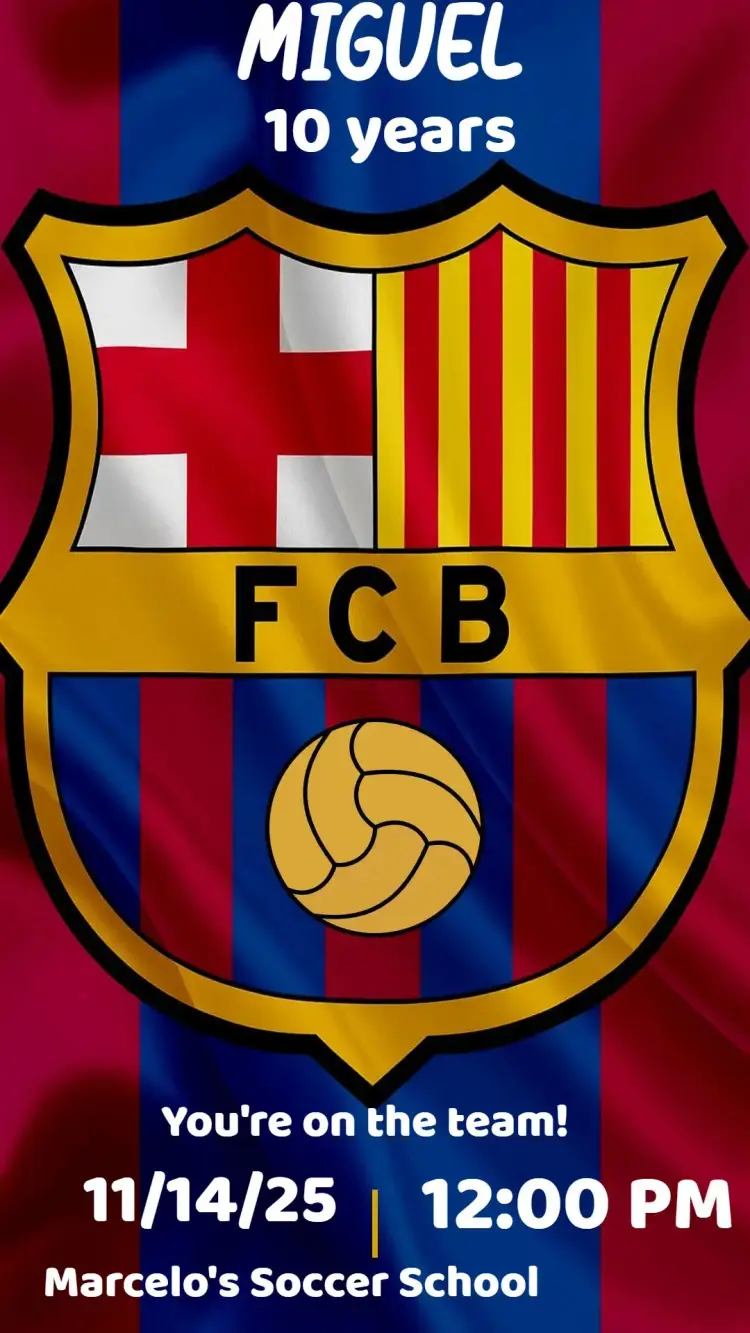 Invite Barcelona editable and customizable