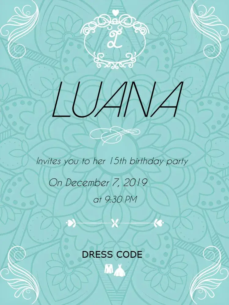 Tiffany 15th Birthday Party invitation