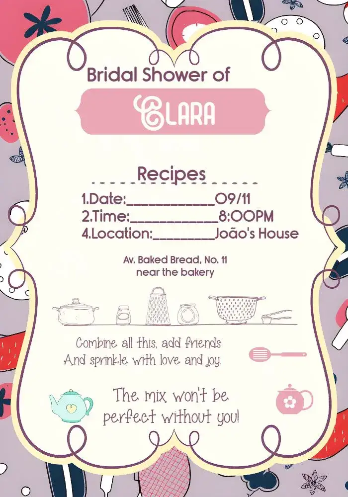 Invitation Bridal Shower Spoon – Bridal Shower theme delicate, modern, colorful, fun, minimalist