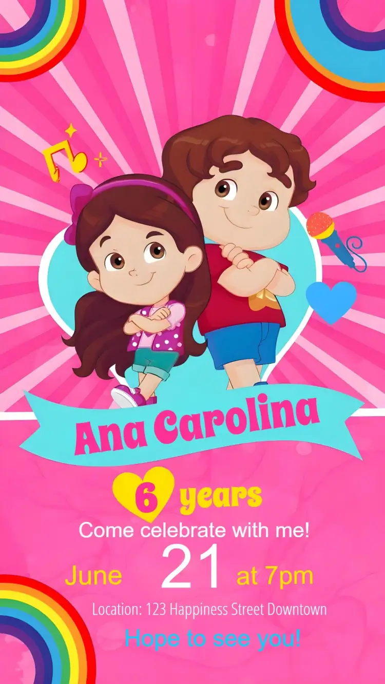Maria Clara And Jp Kids invitation