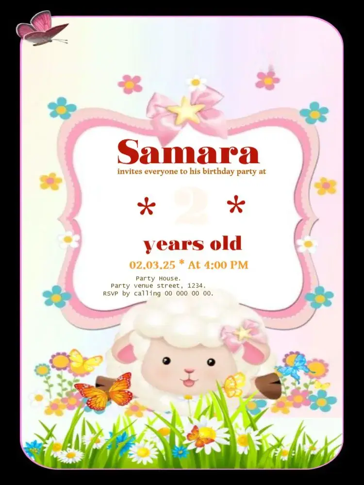 Little Sheep Edit Celebration invitation