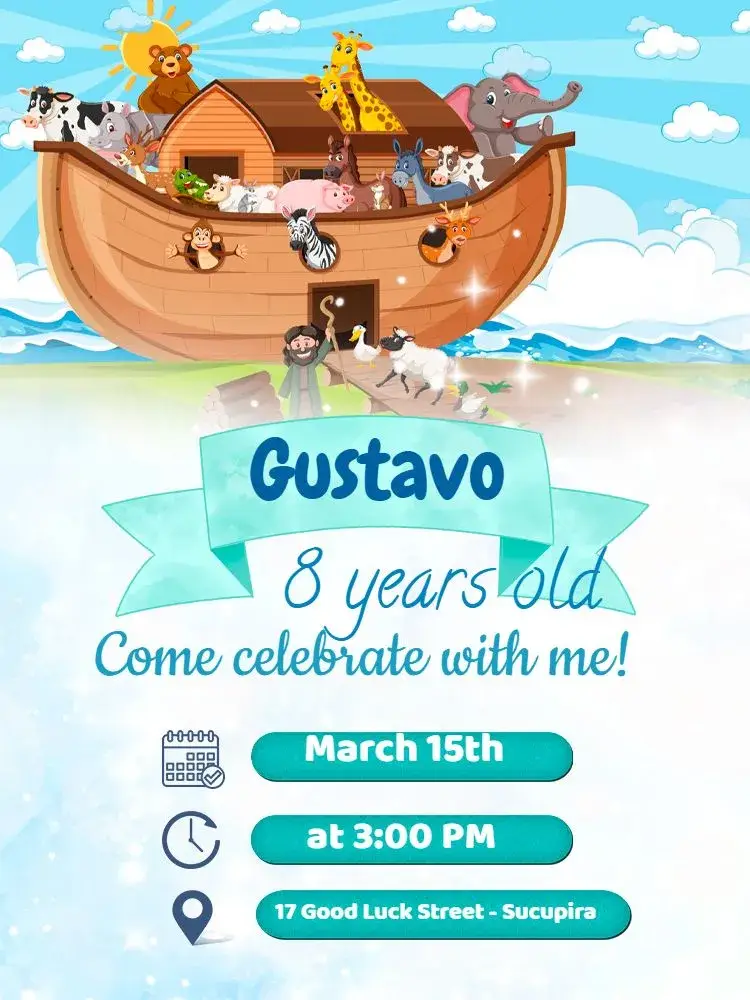 Noah's Ark invitation