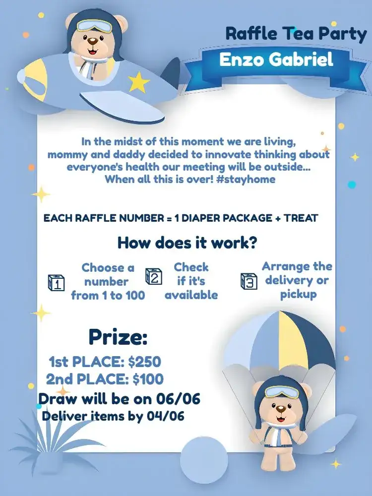 Invitation Navy Aviator Teddy Bear Raffle Tea – Raffle Tea theme aviator, naval, playful, colorful, childlike, fun