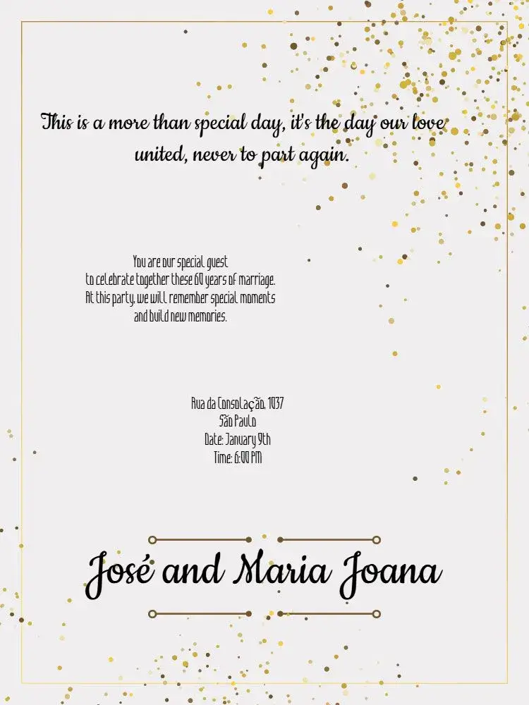 Diamond Jubilee Celebration invitation