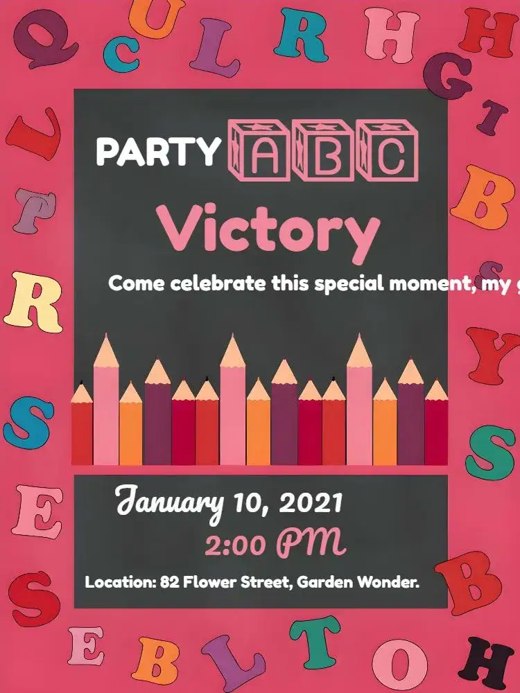 Invitation Children's Graduation Party Achievement – Graduation theme colorful, educational, fun, modern, festive