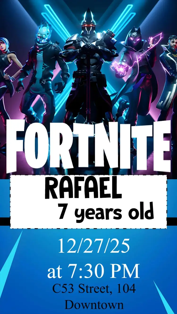 Fortnite Boy invitation