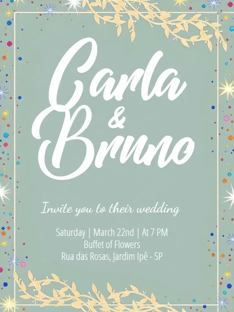 Invitation Delicate Branches Wedding – Wedding theme tiffany, delicate, floral, modern, elegant