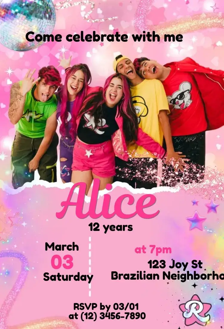 Youtubers dos Rosas Emily Vick Invitation