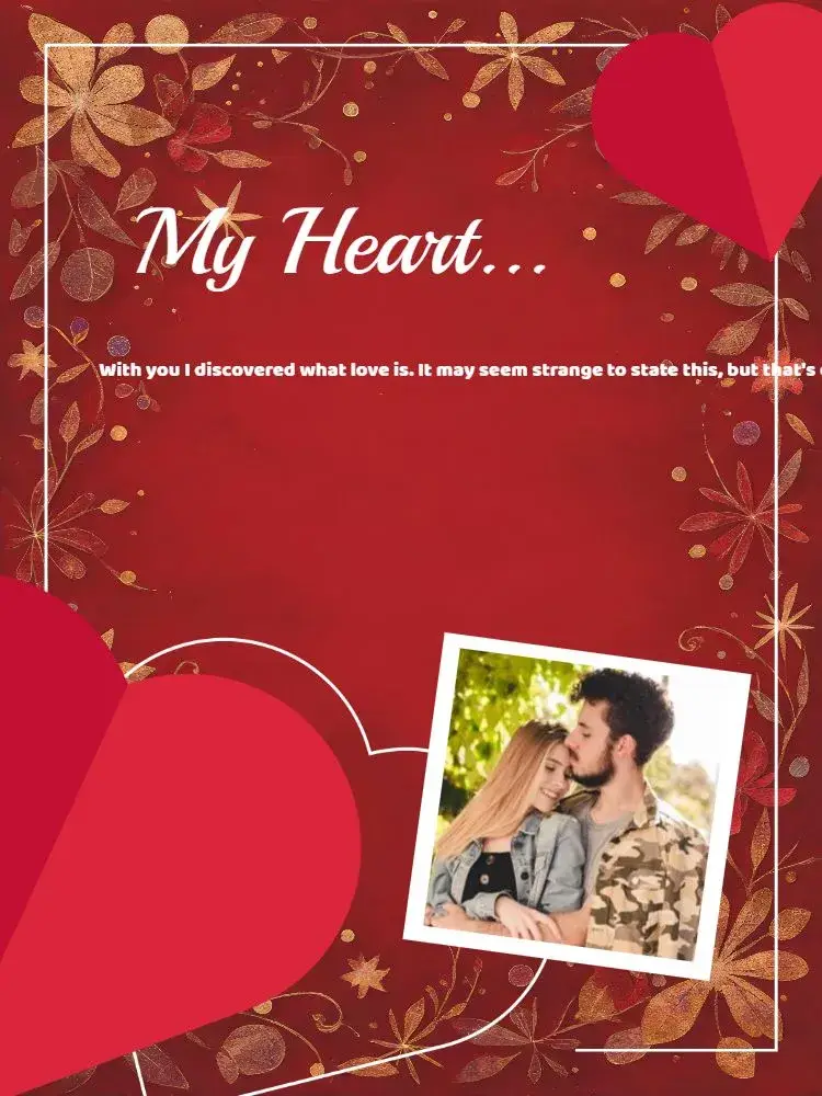 Valentine's Day Card With Red Photo invitation