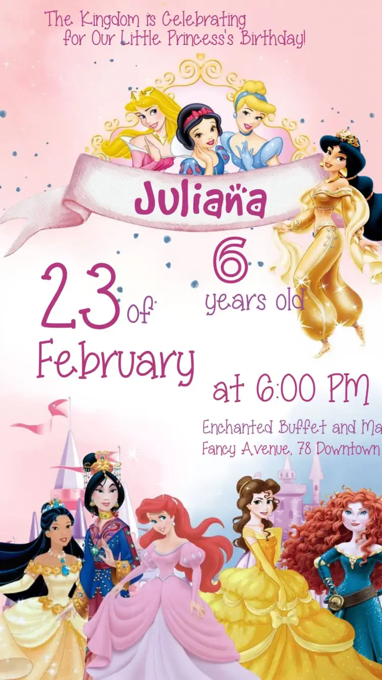 Disney Princesses Royalty invitation