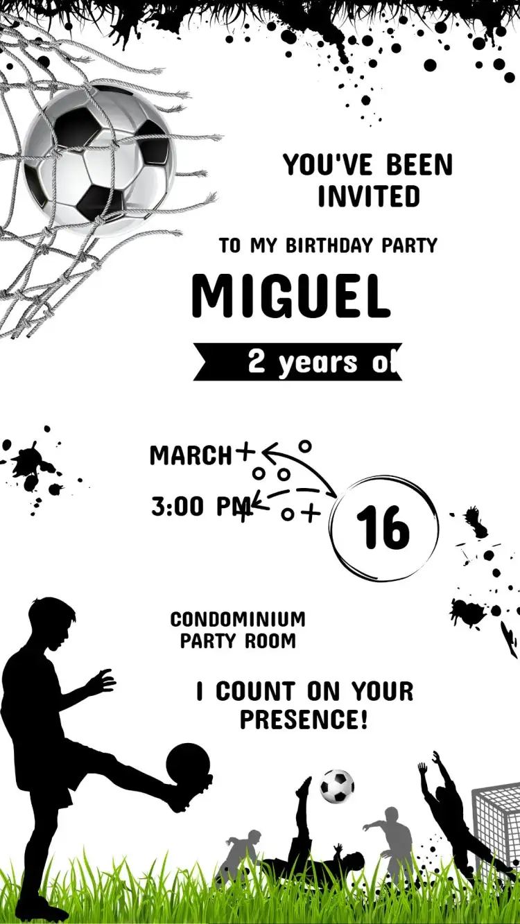 Children's Soccer Birthday Invitation