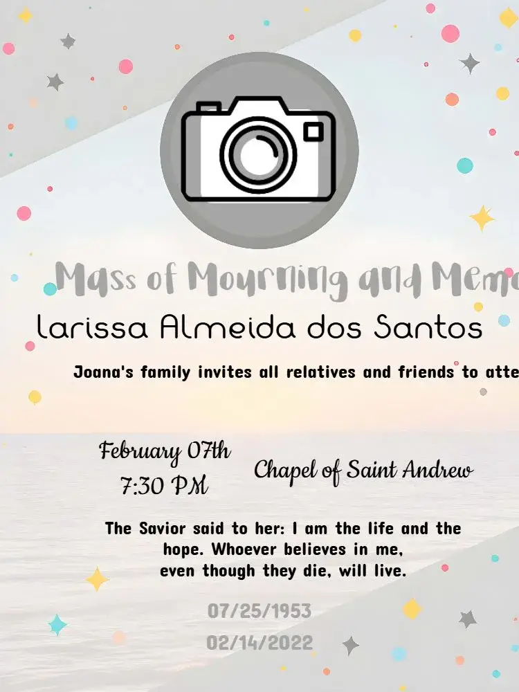 Seventh-Day Funeral Mass With Photo Message invitation