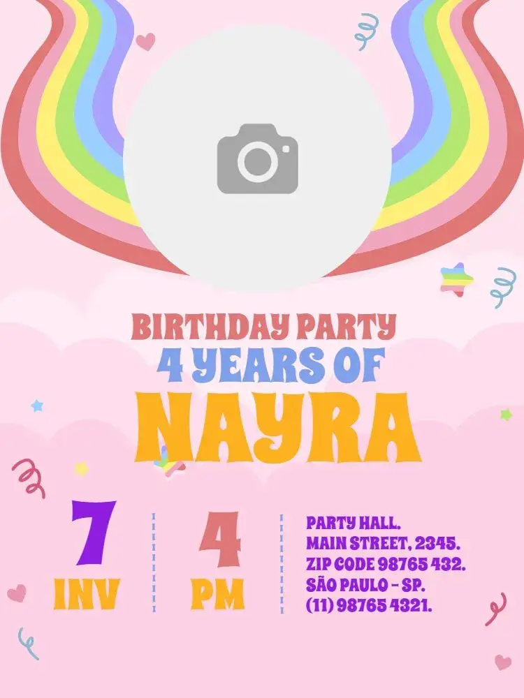 Colorful Cute Star Party invitation