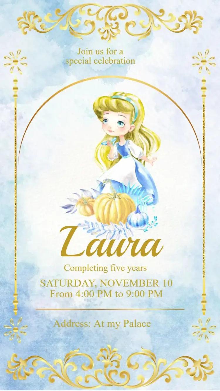 Cinderella Birthday Invitation