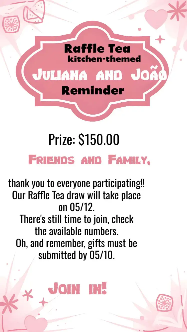 Invitation Lembrete Kitchen Raffle Tea Pink Slate – Bridal Shower theme pink, chalkboard, modern, fun, minimalist