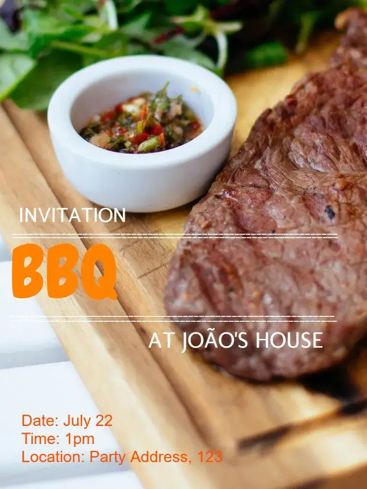 Invitation Barbecue Dinner – Most searched for theme vibrant, modern, colorful, casual, rustic
