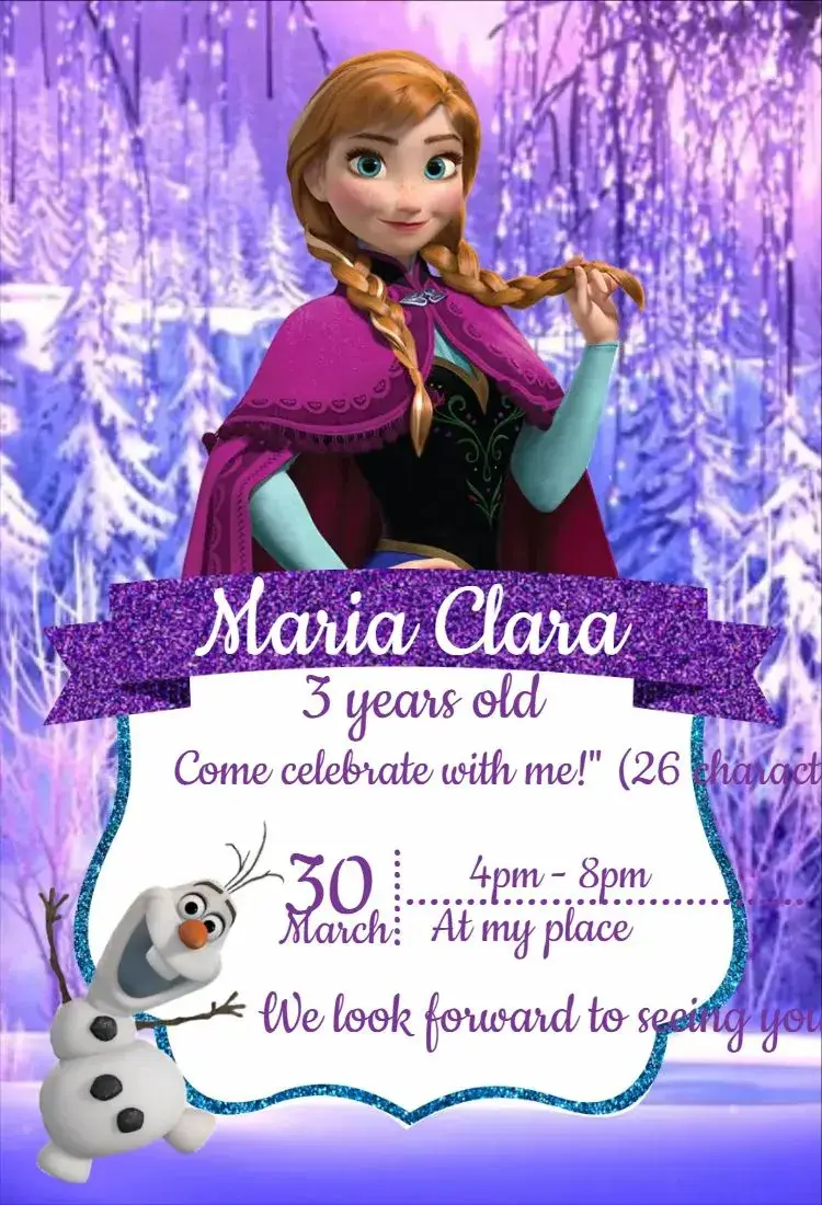 Invite Anna Frozen 1 editable and customizable