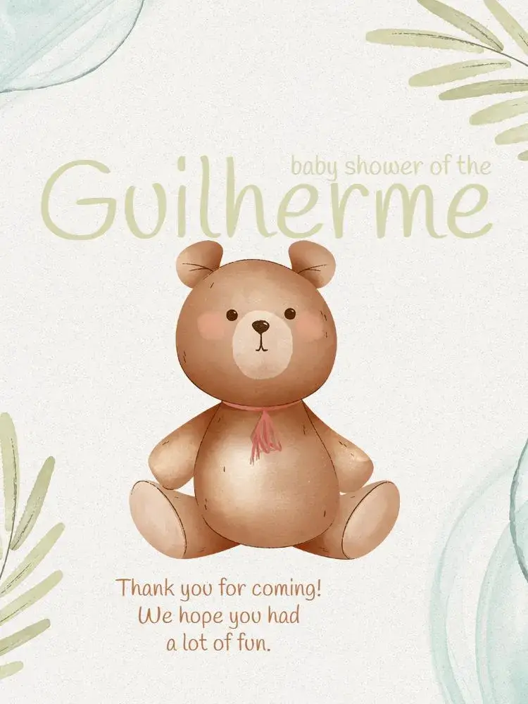Thank You Card Baby Shower Presence Playful Diaper Tea invitation