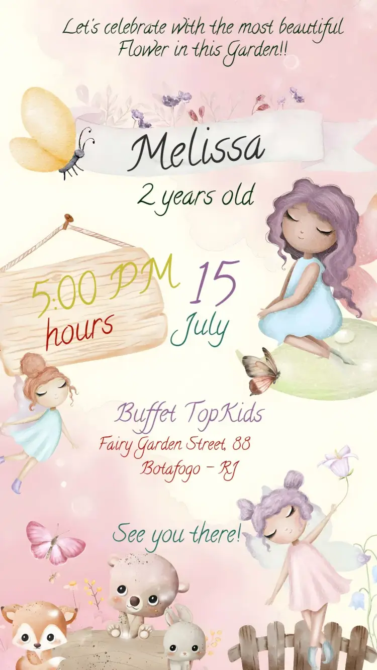 Delicate Fairy Garden invitation