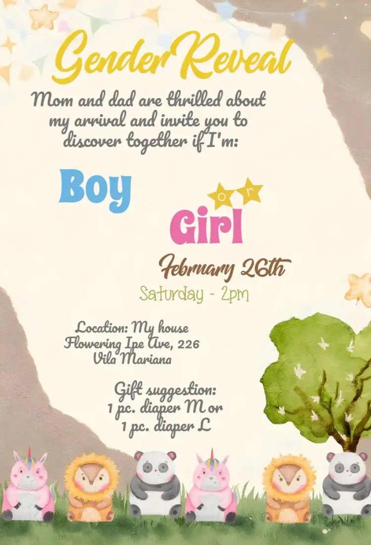 Safari My Gender Reveal Tea invitation