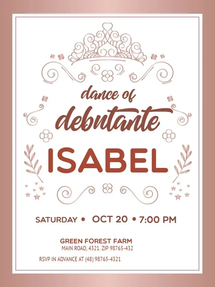 Rose Gold Floral invitation