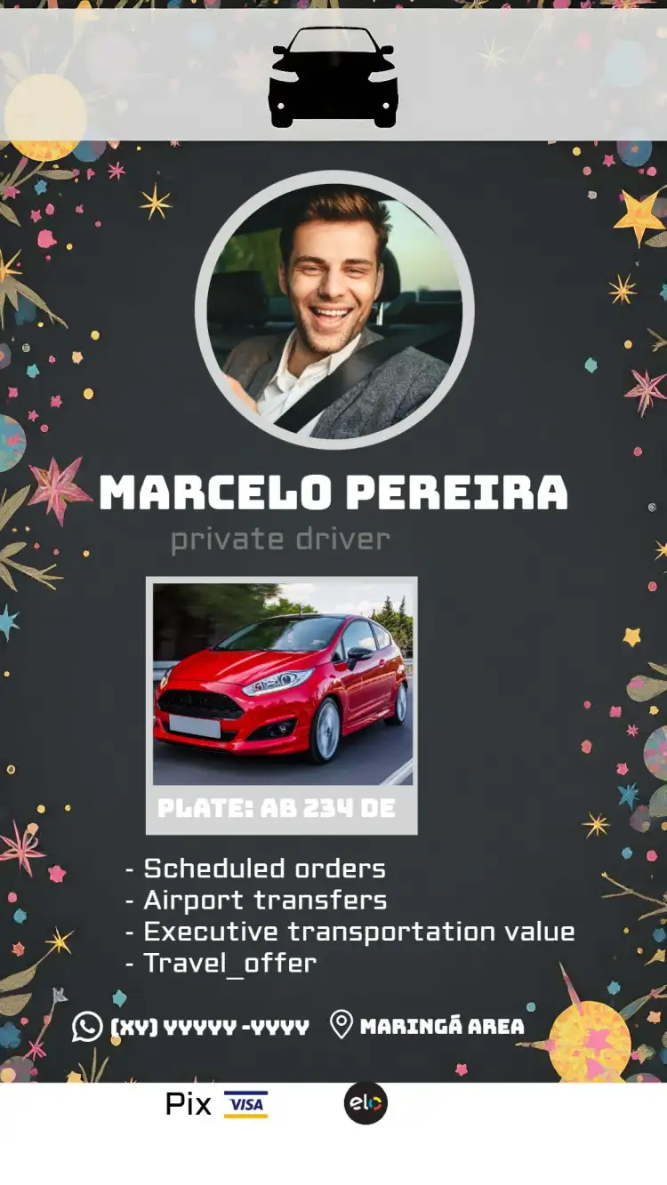 Gray Private Driver Business Card