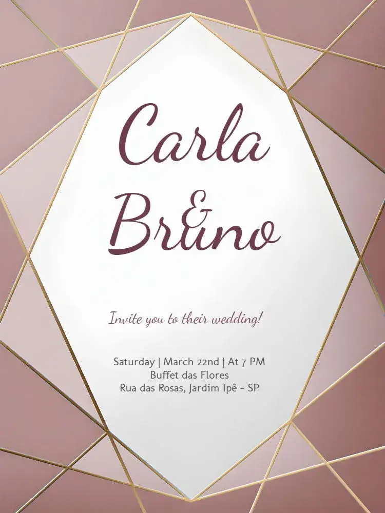 Invitation Modern Wedding Details – Wedding theme modern, clean, golden, pink, beige, elegant