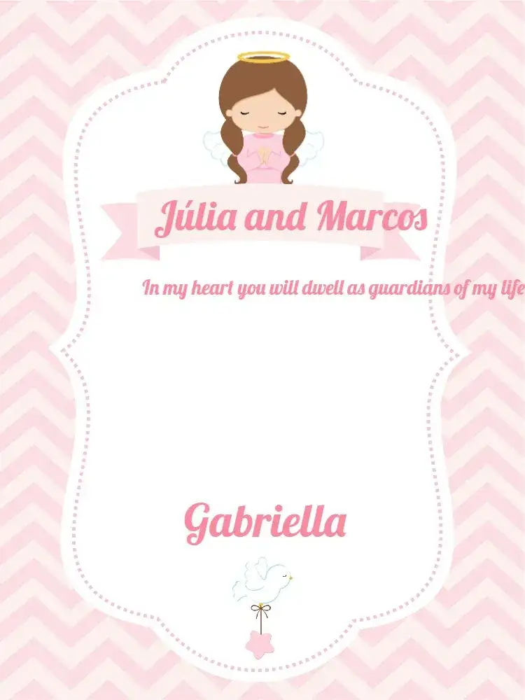 Godparents Girl Baptism Invitation