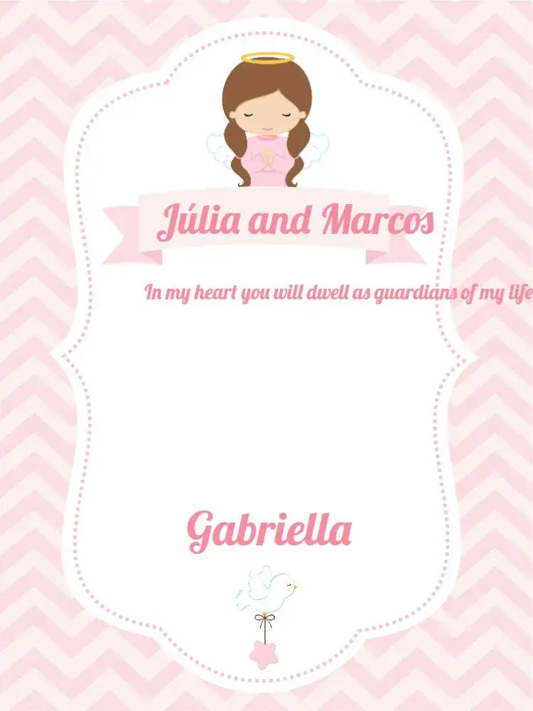 Invitation Godparents Girl Baptism Invitation – Baptism theme delicate, soft, childlike, floral, modern, classic