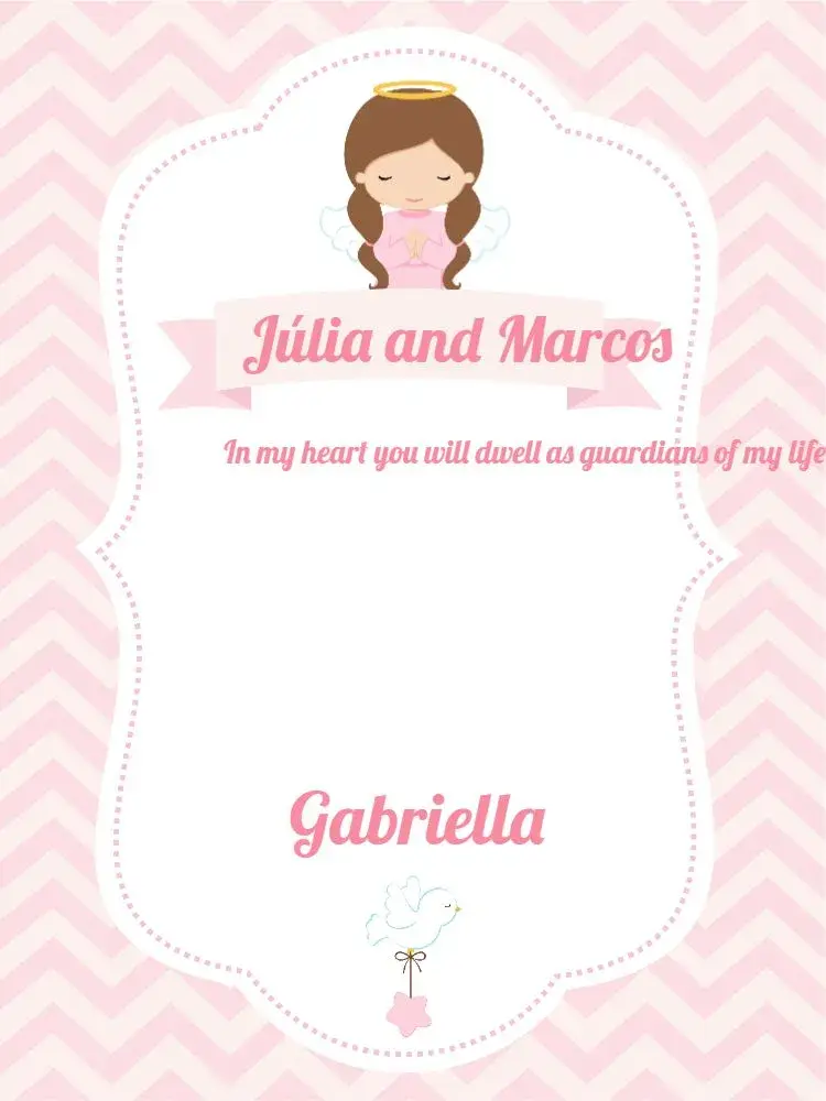 Godparents Girl Baptism Invitation