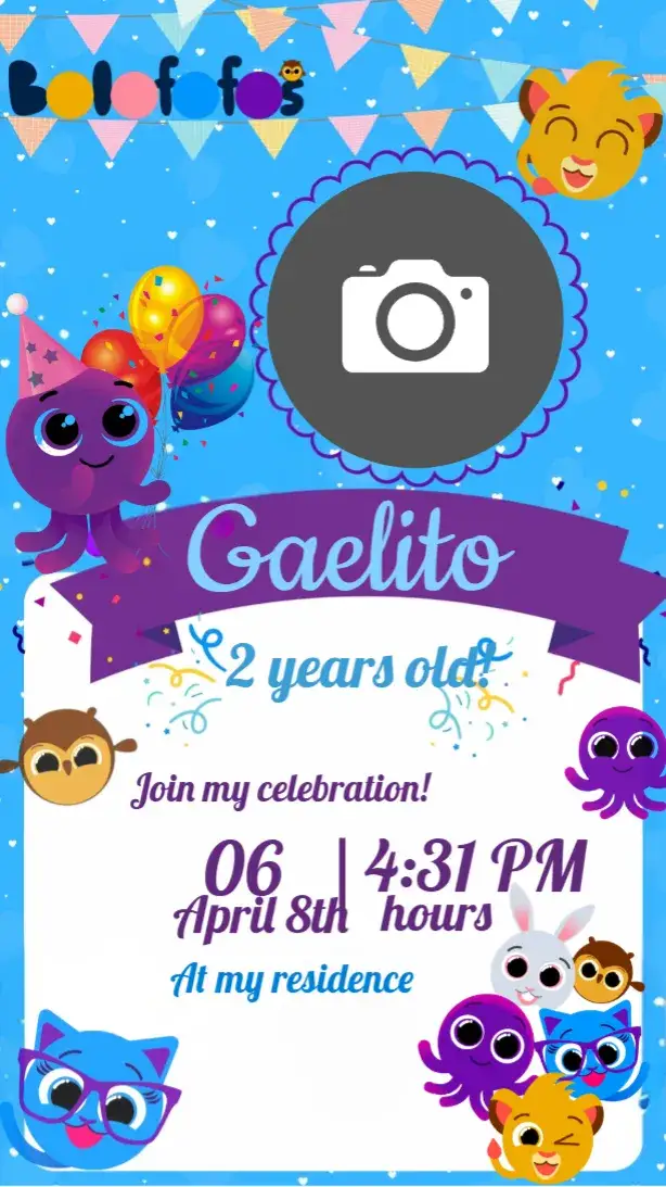 Invitation Colorful Photo Cake – Most searched for theme colorful, fun, childish, sweet, cheerful