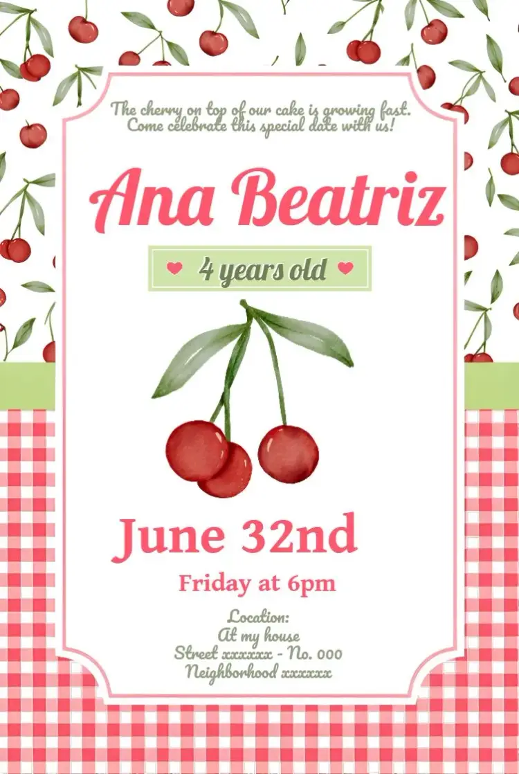 Red Cherry invitation