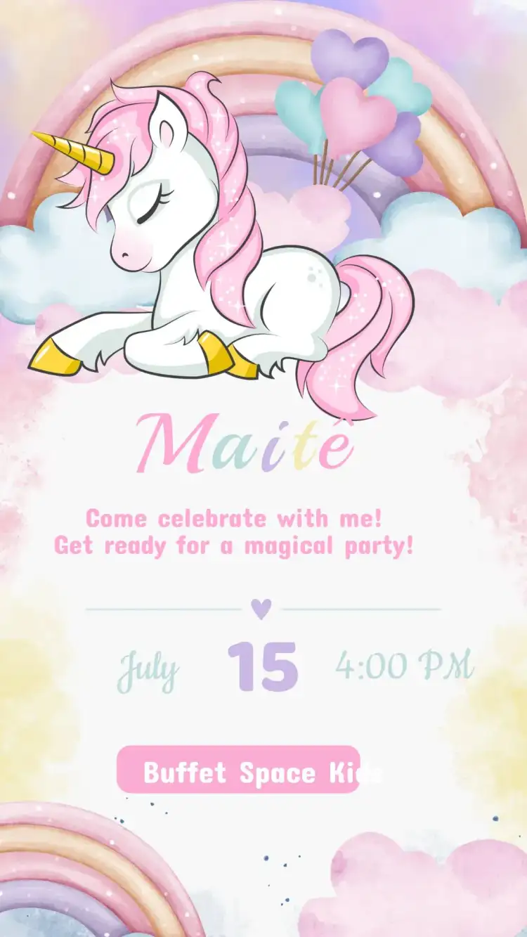 Unicorn Birthday Invitation